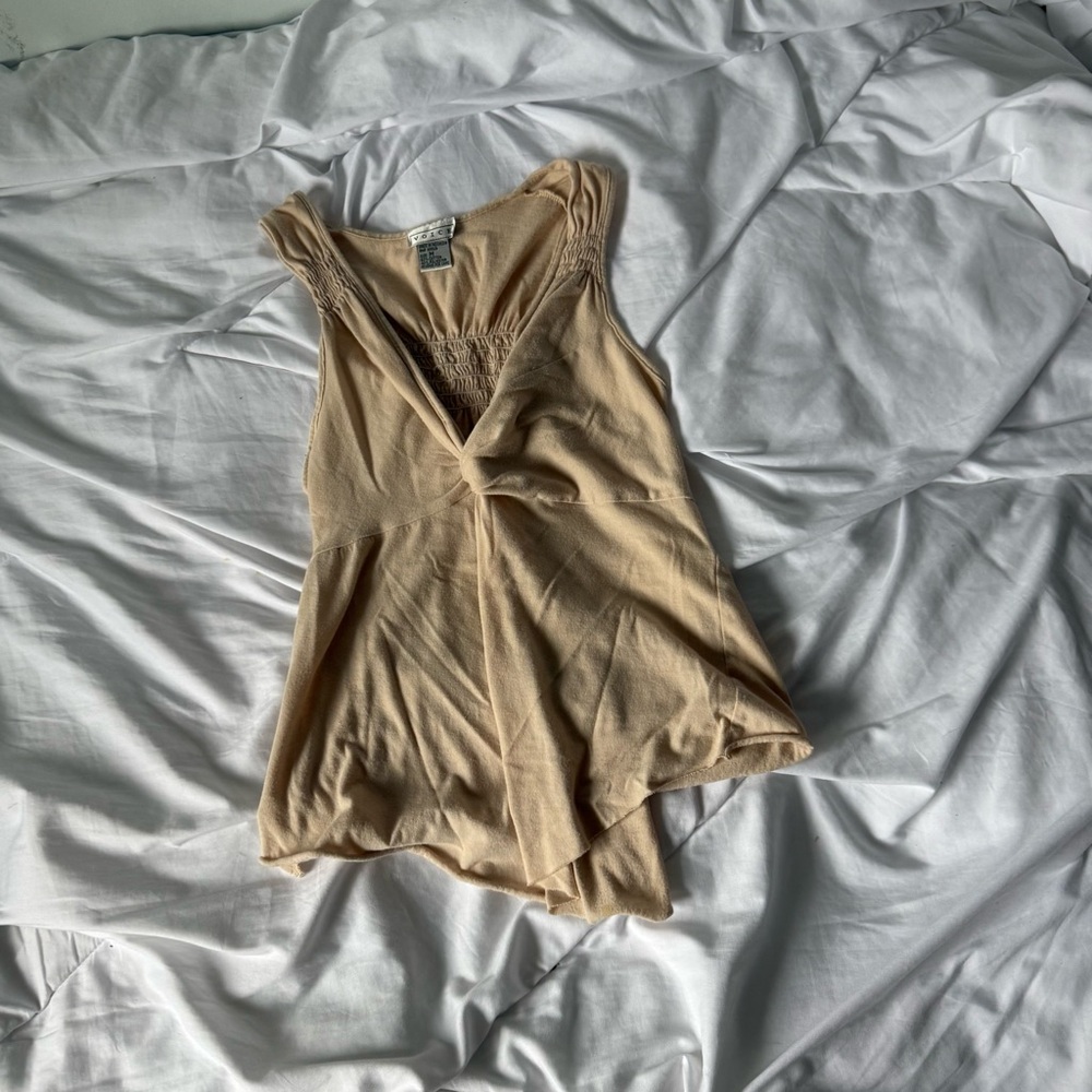 voice vintage y2k 2000s beige/cream wrap tank top medium